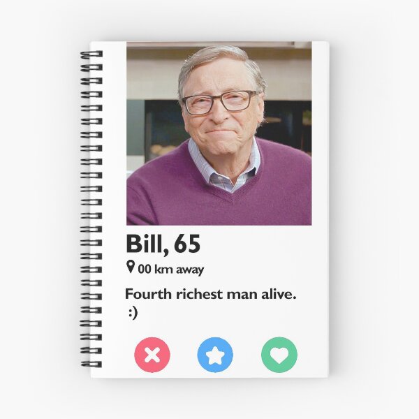 Item preview, Bill Gates (tinder profile) designed and sold by DedicatedStore.