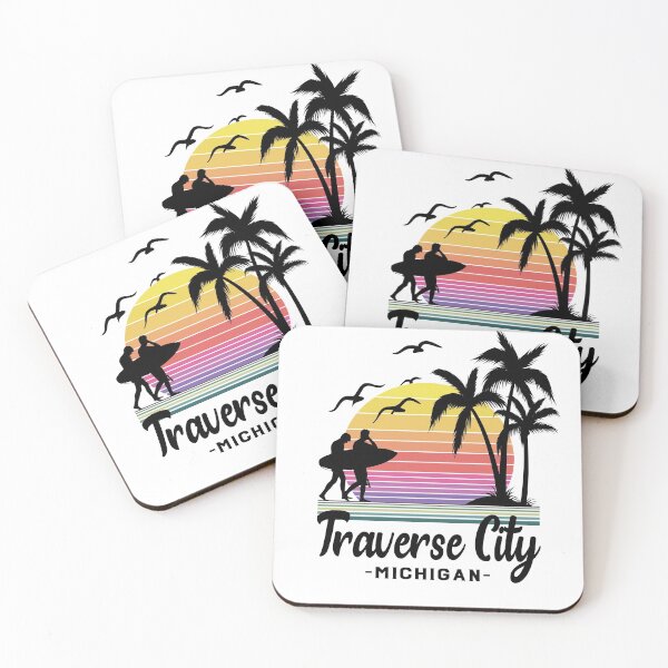 Item preview, Traverse City Michigan Seaside Retro Sunset designed and sold by Home-Spirit.