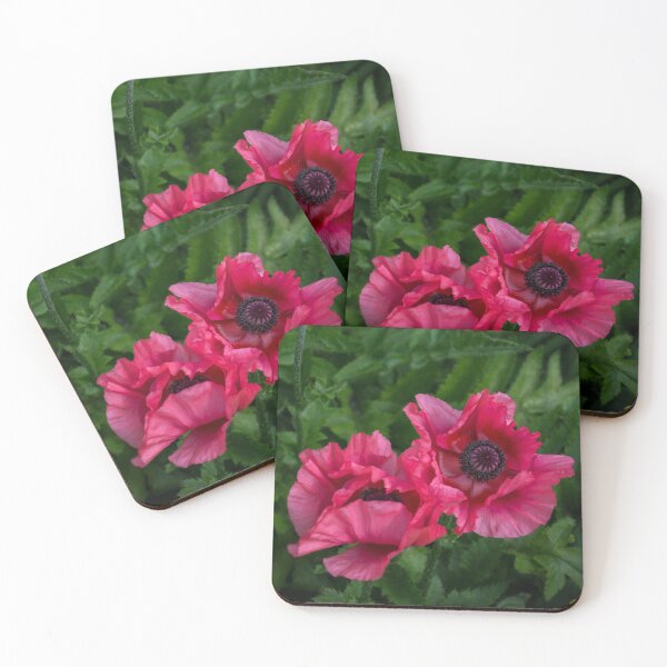 Item preview, Bold Crushed Silk - Pink and Purple Poppy Pair designed and sold by Georgia Mizuleva.
