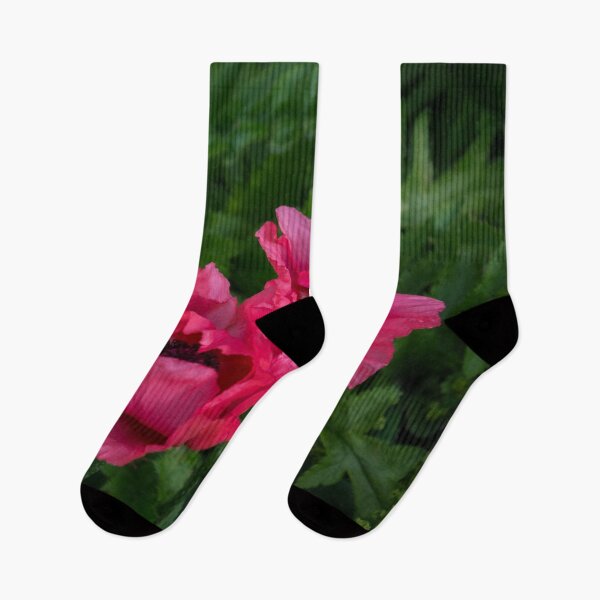 Item preview, Bold Crushed Silk - Pink and Purple Poppy Pair designed and sold by Georgia Mizuleva.