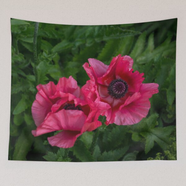 Item preview, Bold Crushed Silk - Pink and Purple Poppy Pair designed and sold by Georgia Mizuleva.