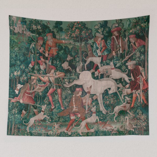 Item preview, Unicorn Hunt Medieval Art - Unicorn Defends Himself designed and sold by VintageArchive.