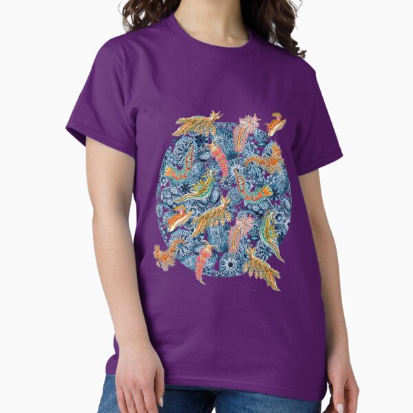 Item preview, Ernst Haeckel Nudibranch Sea Slugs over Cerulean Sea Squirts designed and sold by aimeewilson.