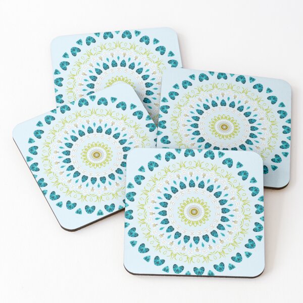 Item preview, December Birthday Turquoise Birthstone & Narcissus Flower Mandala designed and sold by TrendyArtPrints.