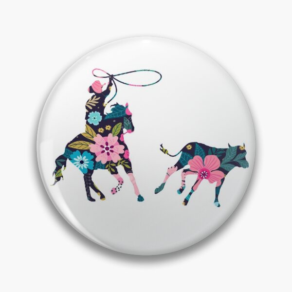 Item preview, Floral Team Roping, Roping Cowgirl, Western Art, Funny Western Quote designed and sold by Aerial Addicts.
