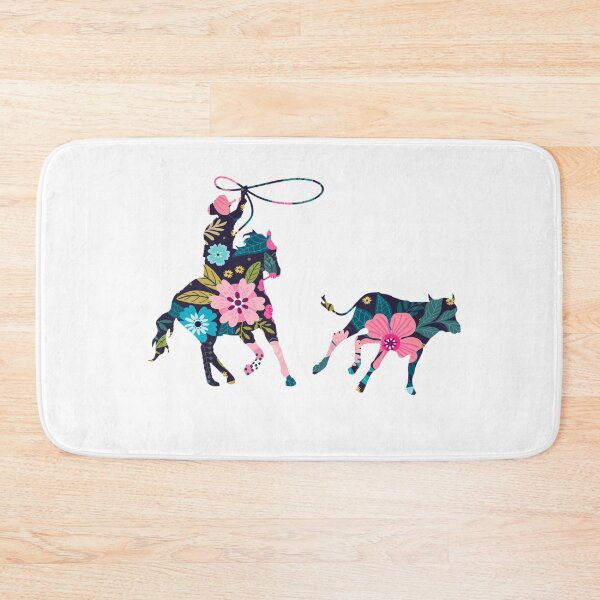 Item preview, Floral Team Roping, Roping Cowgirl, Western Art, Funny Western Quote designed and sold by Aerial Addicts.