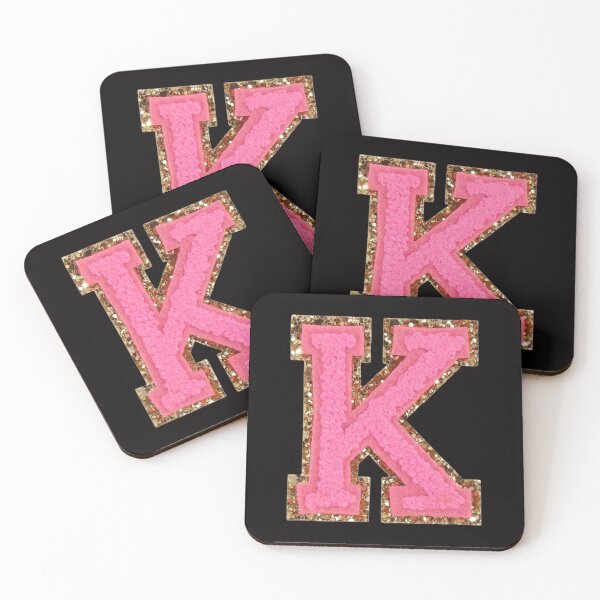 Item preview, K - Bubblegum Glitter Varsity Letter Patches designed and sold by Monograms Ultd.