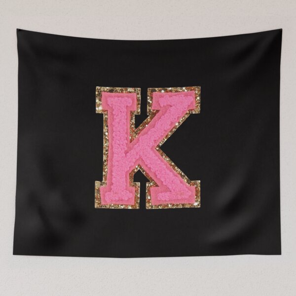 Item preview, K - Bubblegum Glitter Varsity Letter Patches designed and sold by Monograms Ultd.