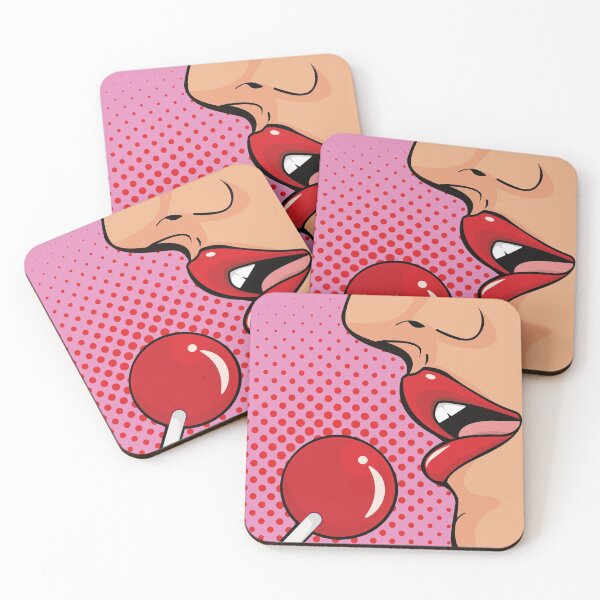 Item preview, Pop Art Lollipop Candy Red Lips designed and sold by Hixon House.