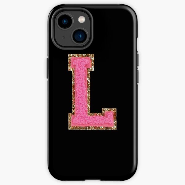 L - Bubblegum Glitter Varsity Letter Patches iPhone Tough Case