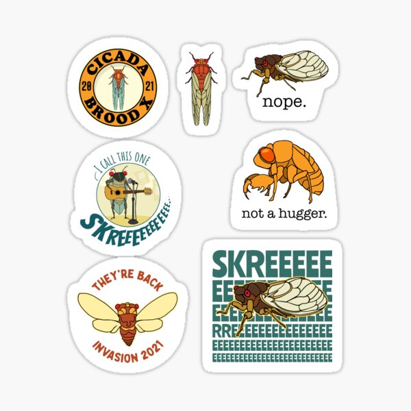 Cicada Brood X 2021 Cicada Hatch Sticker Pack Sticker