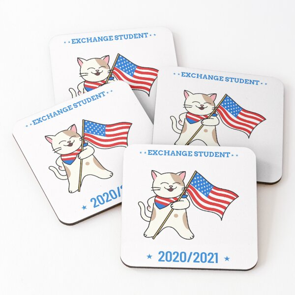 Item preview, Exchange Student 2020/2021 Cat Holding American Flag designed and sold by clara steines.