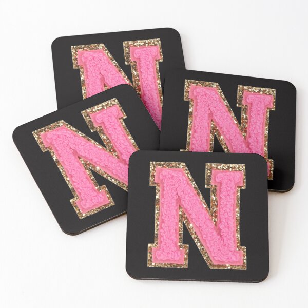 Item preview, N - Bubblegum Glitter Varsity Letter Patches designed and sold by Monograms Ultd.
