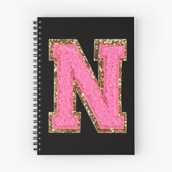 Item preview, N - Bubblegum Glitter Varsity Letter Patches designed and sold by Monograms Ultd.