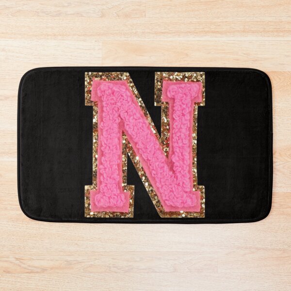Item preview, N - Bubblegum Glitter Varsity Letter Patches designed and sold by Monograms Ultd.