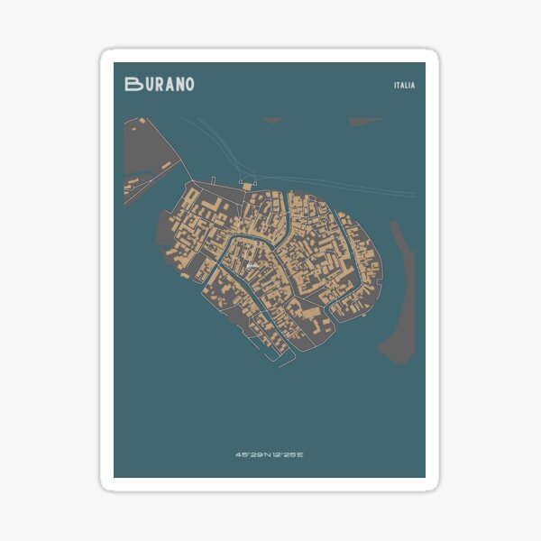 Item preview, Burano Map designed and sold by CitiesonWalls.