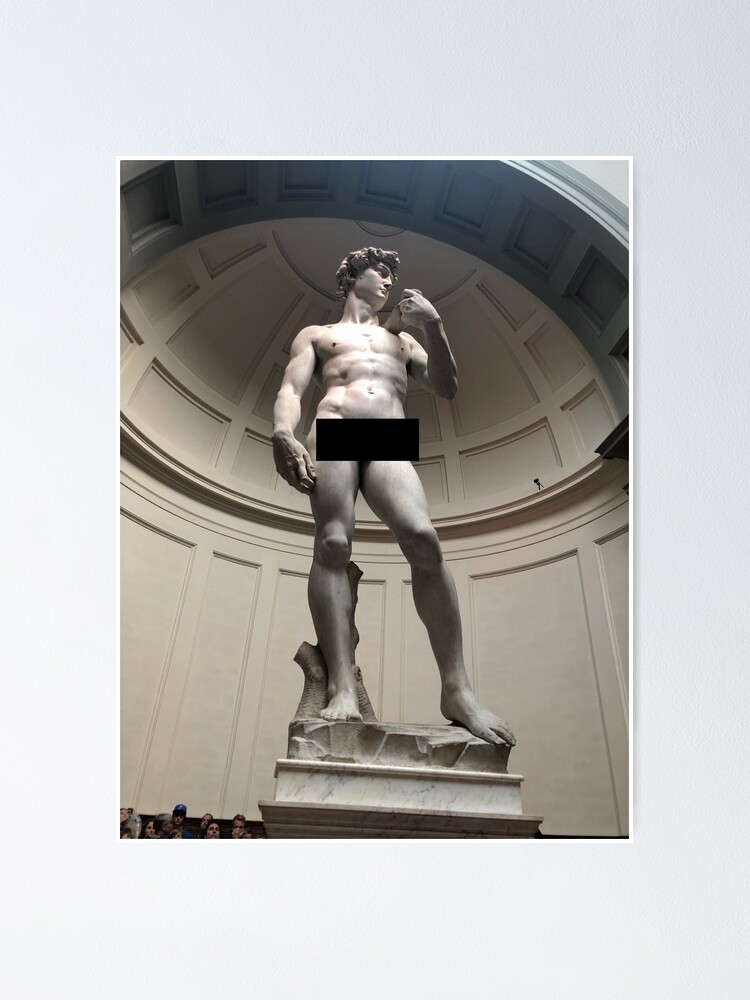 "Aesthetic Censored Michelangelo Statue of David Italy" Poster for Sale