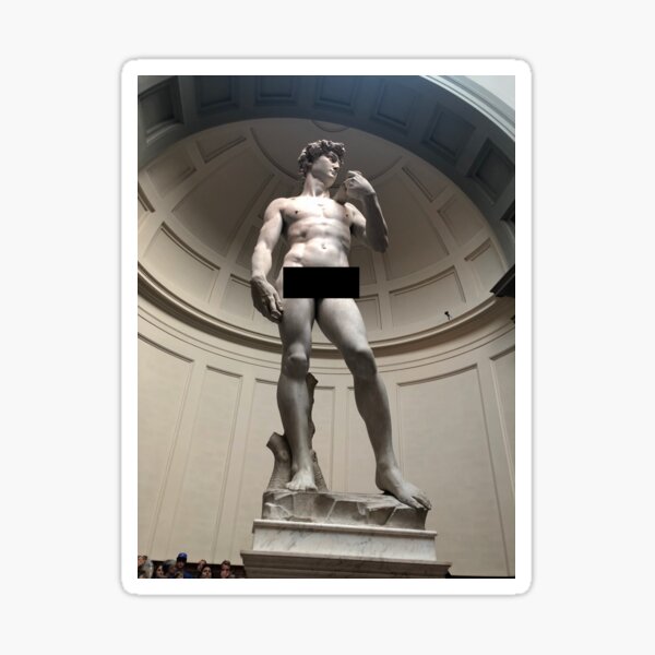 "Aesthetic Censored Michelangelo Statue of David Italy" Sticker by