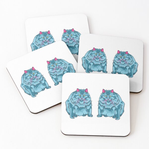Item preview, Blue alien twin cats, small white edition designed and sold by bye-then.