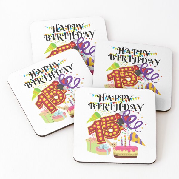 Item preview, HAPPY BIRTHDAY, PARTY SCENE, CELEBRATION, HAPPY 15th BIRTHDAY designed and sold by R B Chrystal.