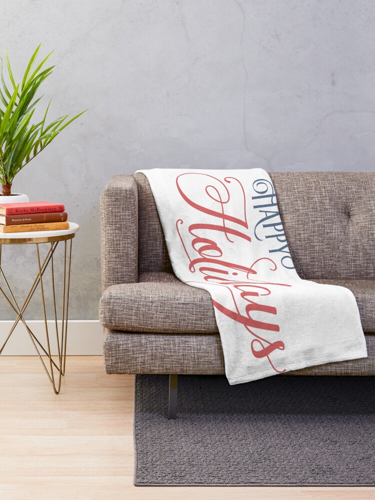Alternate view of Happy Holidays Throw Blanket