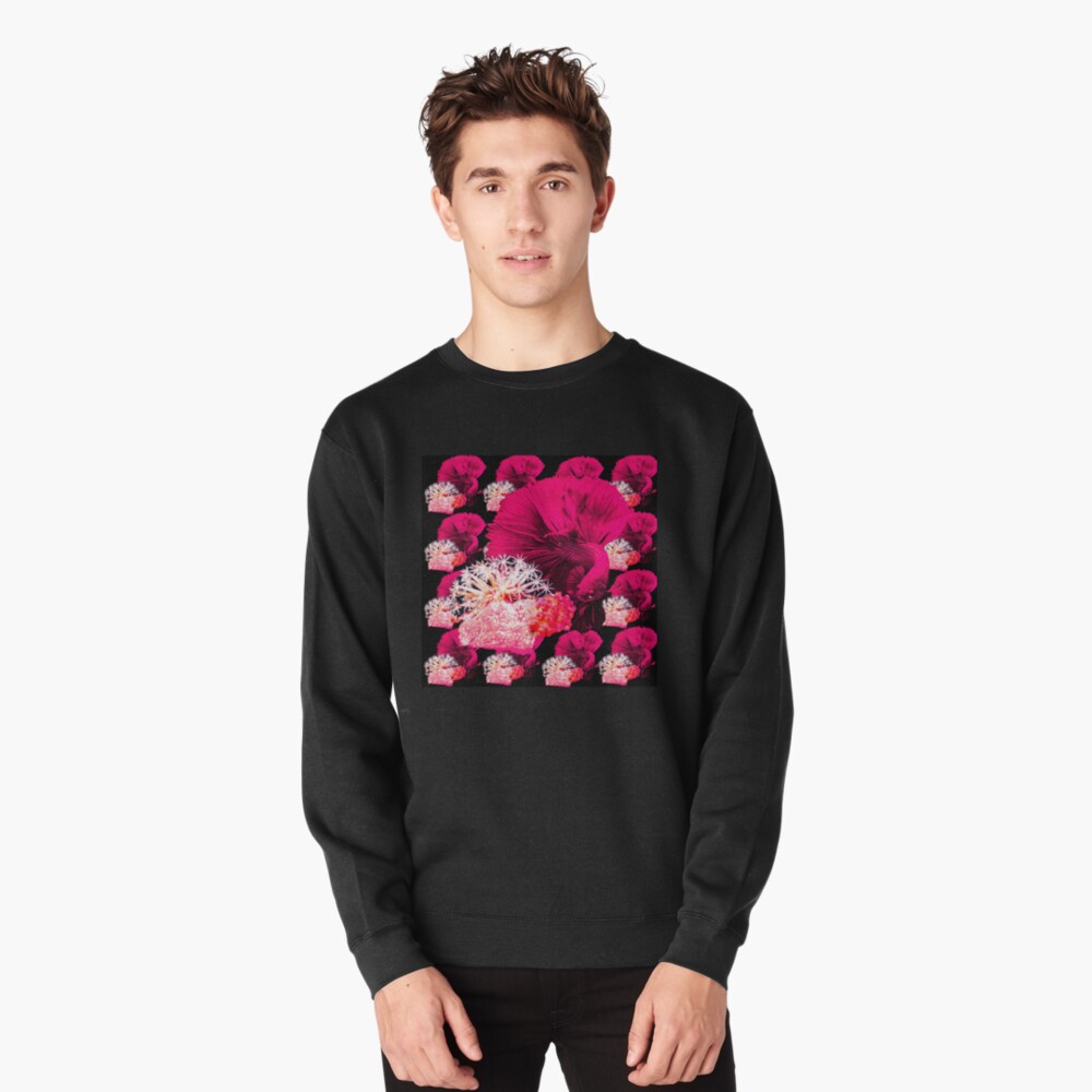 Pink fish Pullover Sweatshirt