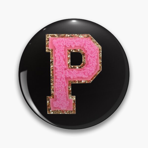 Item preview, P - Bubblegum Glitter Varsity Letter Patches designed and sold by Monograms Ultd.