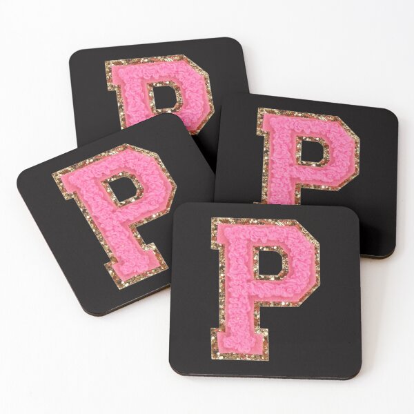 Item preview, P - Bubblegum Glitter Varsity Letter Patches designed and sold by Monograms Ultd.