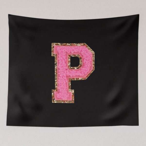 Item preview, P - Bubblegum Glitter Varsity Letter Patches designed and sold by Monograms Ultd.