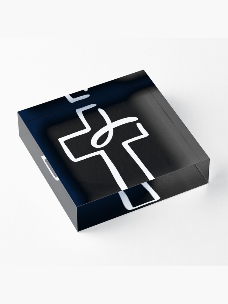 Alternate view of Faith Love Hope Religion biblical phrase Christmas Acrylic Block