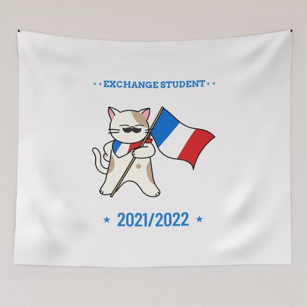 Item preview, Exchange Student 2021/2022 Cat Holding French Flag designed and sold by clara steines.