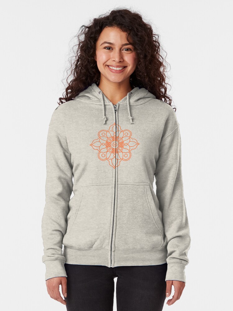 Alternate view of Indian pattern Zipped Hoodie