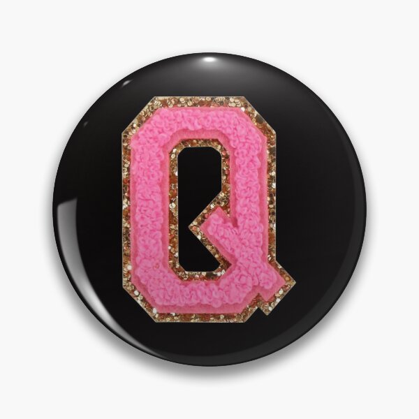 Item preview, Q - Bubblegum Glitter Varsity Letter Patches designed and sold by Monograms Ultd.