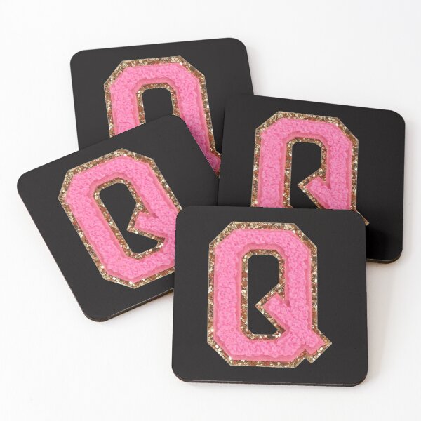 Item preview, Q - Bubblegum Glitter Varsity Letter Patches designed and sold by Monograms Ultd.