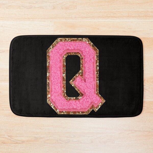 Item preview, Q - Bubblegum Glitter Varsity Letter Patches designed and sold by Monograms Ultd.