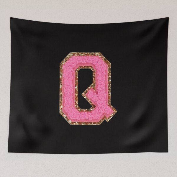Item preview, Q - Bubblegum Glitter Varsity Letter Patches designed and sold by Monograms Ultd.