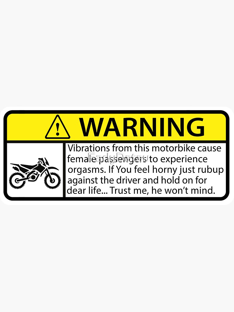 Sticker for Sale mit Motorrad Vibrationen Warnung Aufkleber Lustige  Motorrad Warnung Neues Design von FarlyDatau