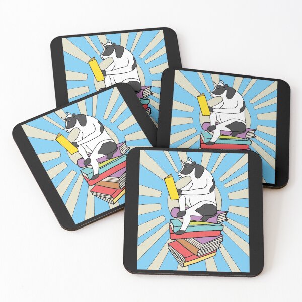 Item preview, Book Cow Book Library Reading Kat designed and sold by flofin.