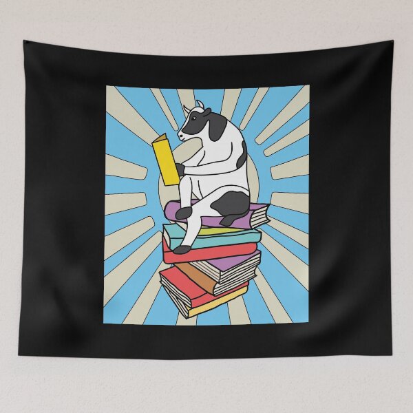 Item preview, Book Cow Book Library Reading Kat designed and sold by flofin.