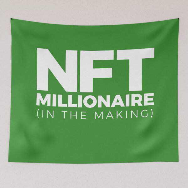 Item preview, (green) NFT MILLIONAIRE (in the making) Crypto artists digital bitcoin eth non-funible designed and sold by frikybomb.