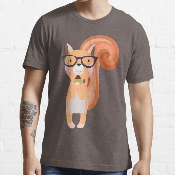 "Funny Cartoon Animals Squirrel With Acorn" Tshirt for Sale by