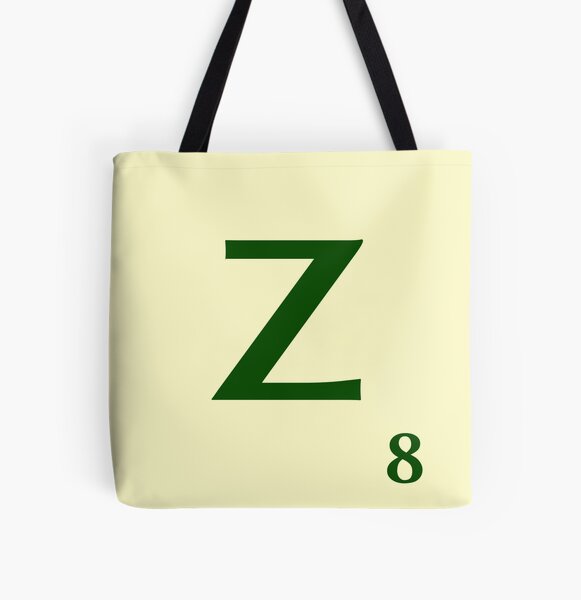 Fitxa de Scrabble de la Z de 8 punts Bolsa estampada de tela