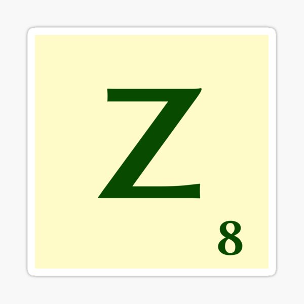 Fitxa de Scrabble de la Z de 8 punts Pegatina