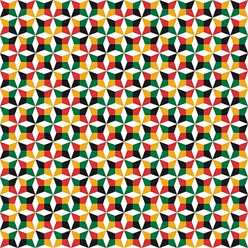 Artwork thumbnail, Geometric Diamond Pattern (Rasta Colours) by John Uttley