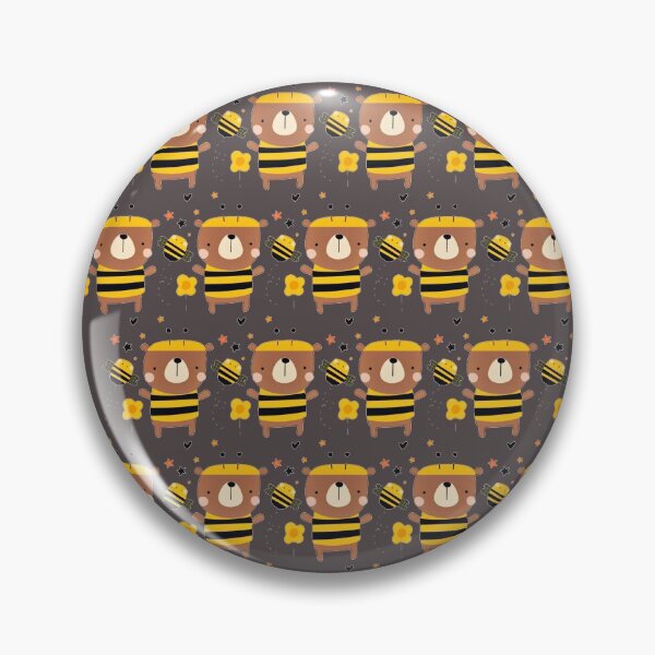 Item preview, BEAR AND BEES PATTERN designed and sold by NATUREZONE.