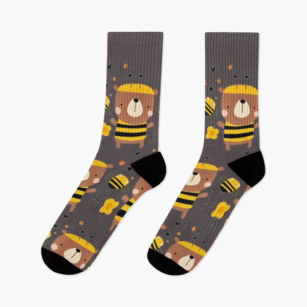 Item preview, BEAR AND BEES PATTERN designed and sold by NATUREZONE.