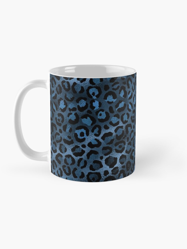Alternate view of Blue and Black Leopard print, Animal Print Mug