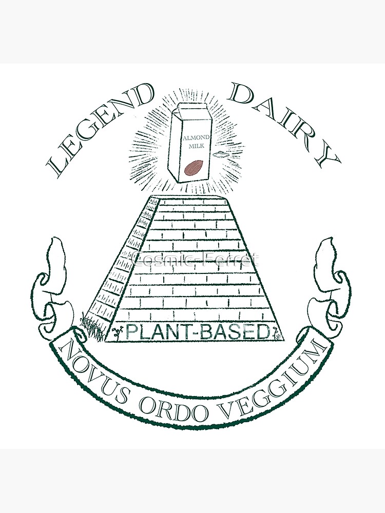 "Funny Dollar Bill Parody Almond Milk is Legend Dairy! Money Spoof" Poster by CosmicFerret