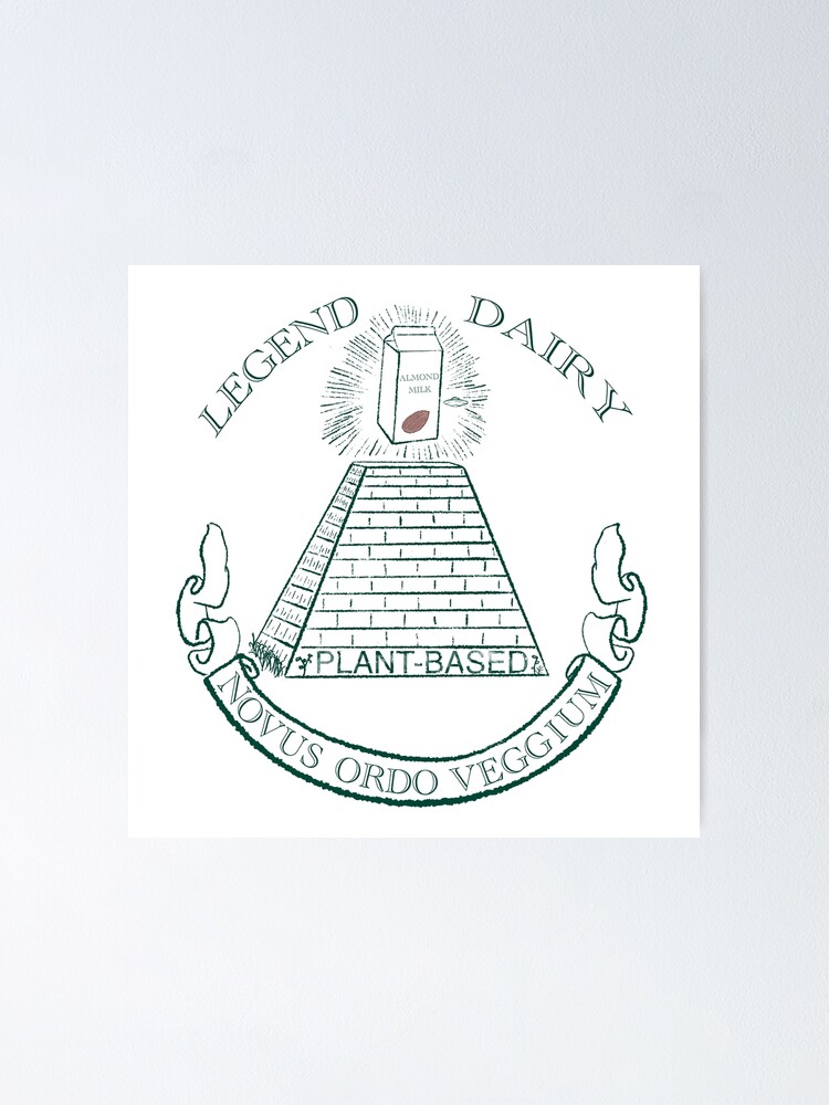 "Funny Dollar Bill Parody Almond Milk is Legend Dairy! Money Spoof" Poster by CosmicFerret