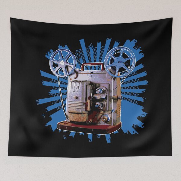 Item preview, Vintage 8MM Home Movie Cameras: Vintage Keystone 8MM Home Movie Projector on Blue Pop Art Splash designed and sold by GraffitiSoup.